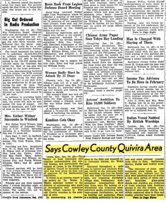 The Arkansas City Daily Traveler. 1/24/1942 pg. 1